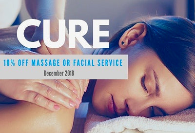 Get 10% Off Any Massage or Facial Service During December 2018